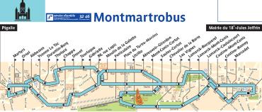 Карта маршрута Монмартробуса