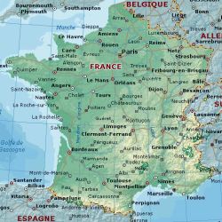 физическая карта франции